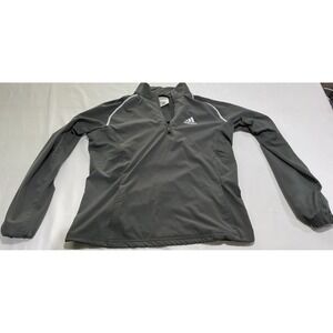 Adidas Mens Windbreaker Mens Small Gray Pullover Vented Outdoors Activewear Zip